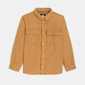 قميص فوقي قماش بني اللون...